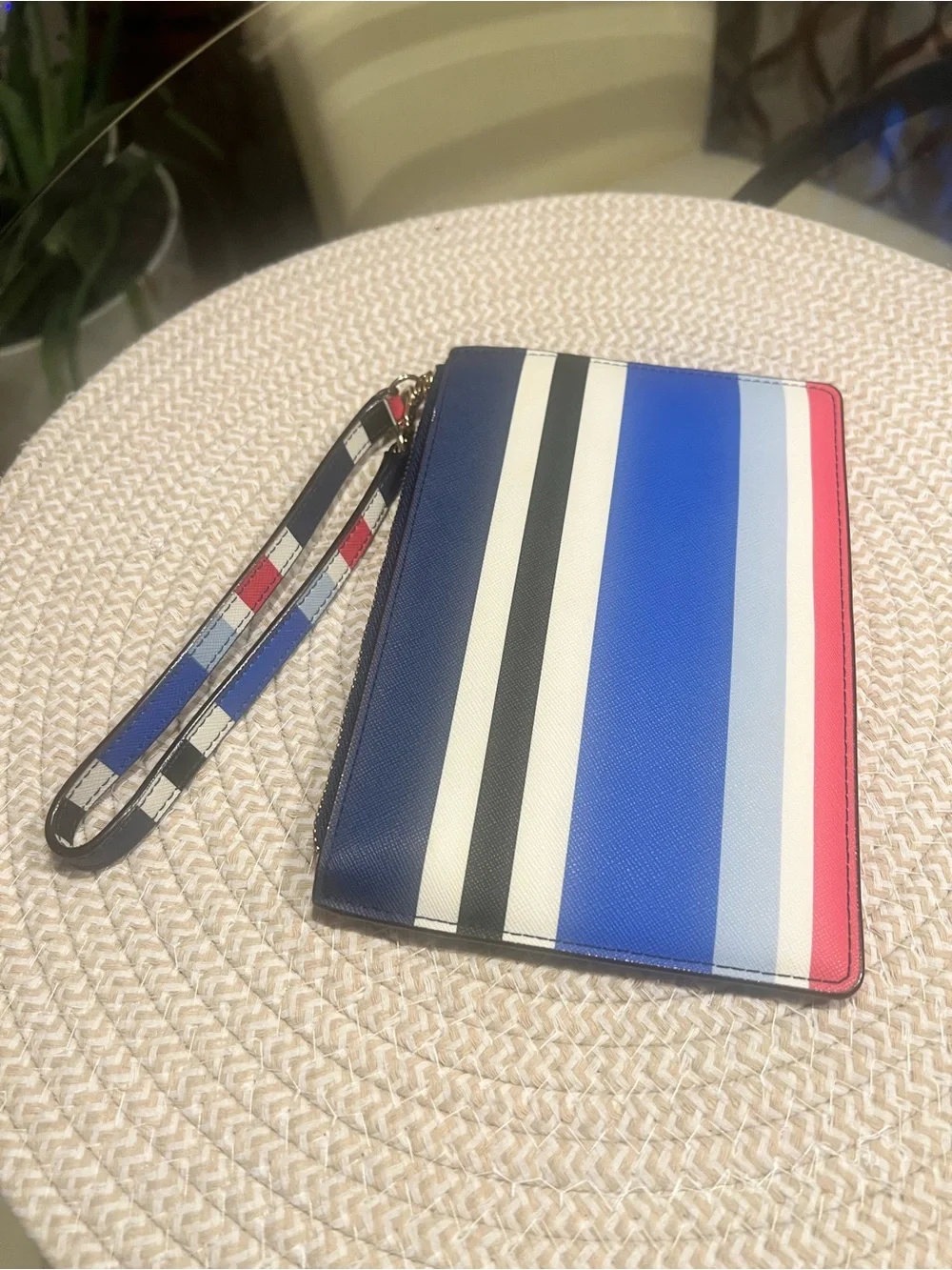 Kate Spade New York Striped Wristlet Clutch - Blue/White